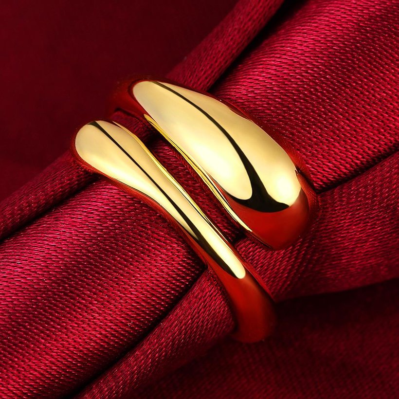 Wholesale Trendy  Vintage Exaggerated Personality Classic 24K Gold Geometric Ring TGGPR200 2