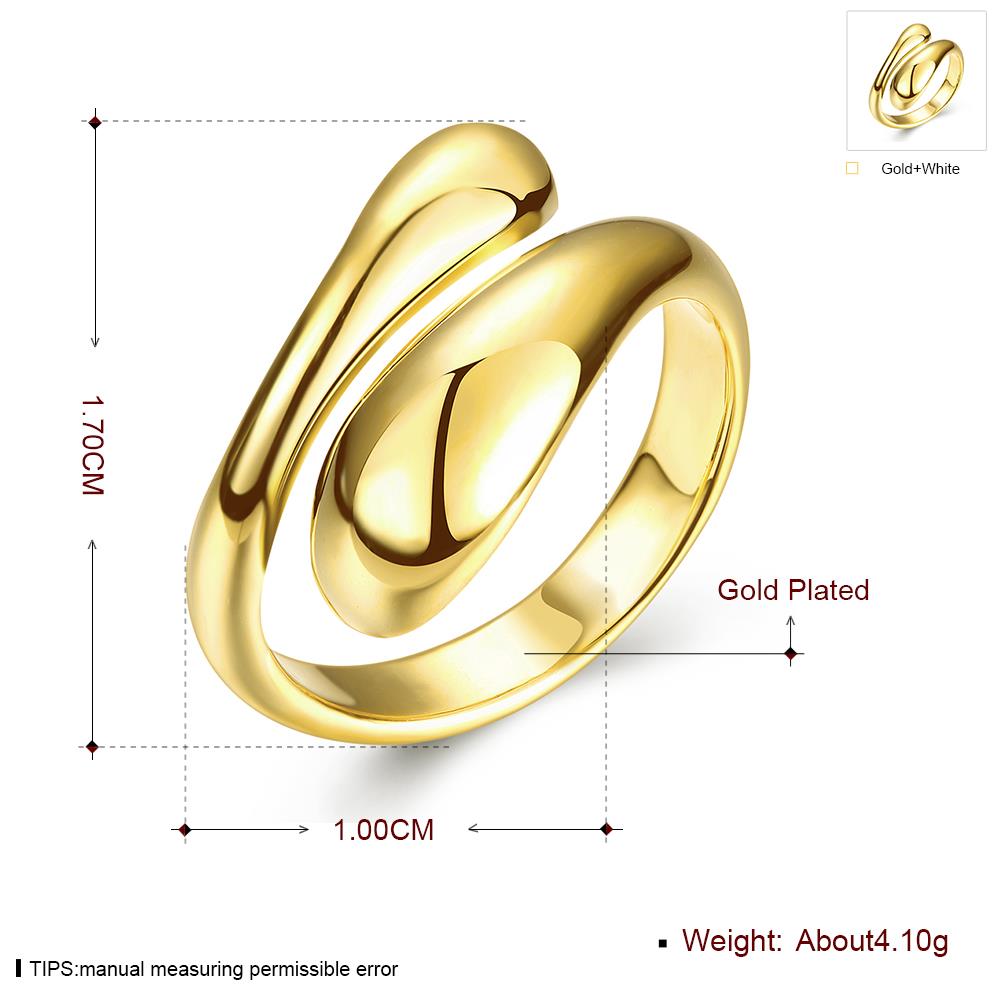 Wholesale Trendy  Vintage Exaggerated Personality Classic 24K Gold Geometric Ring TGGPR200 5