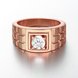 Wholesale Classic Rose Gold Geometric White CZ Ring  for Women Vintage Bridal Round Engagement Ring TGGPR027 0 small