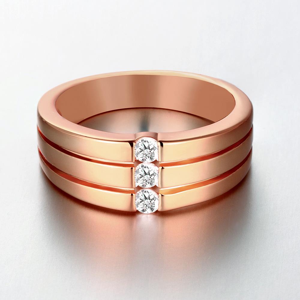 Wholesale Classic Rose Gold Geometric White CZ Ring Engagement Ring For Women Gift TGGPR067 0