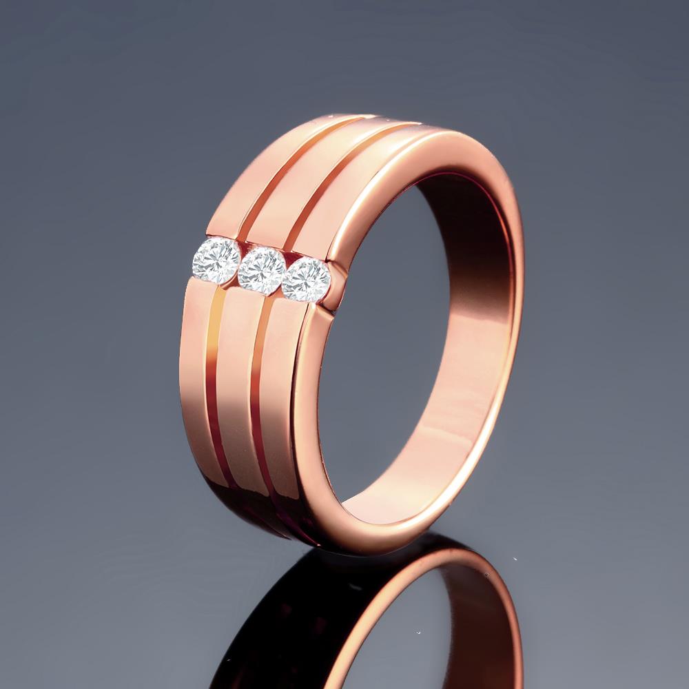 Wholesale Classic Rose Gold Geometric White CZ Ring Engagement Ring For Women Gift TGGPR067 1