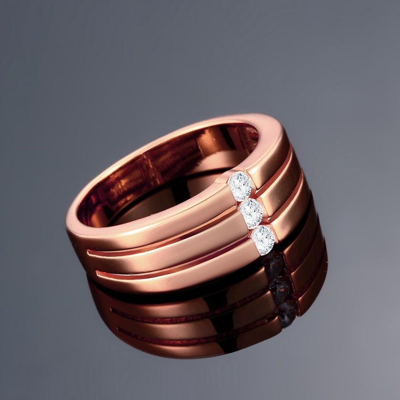 Wholesale Classic Rose Gold Geometric White CZ Ring Engagement Ring For Women Gift TGGPR067 2