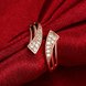 Wholesale Classic Rose Gold Geometric White CZ Ring Fine Hollow Crystal  Rings for Women Vintage Jewelry TGGPR123 3 small