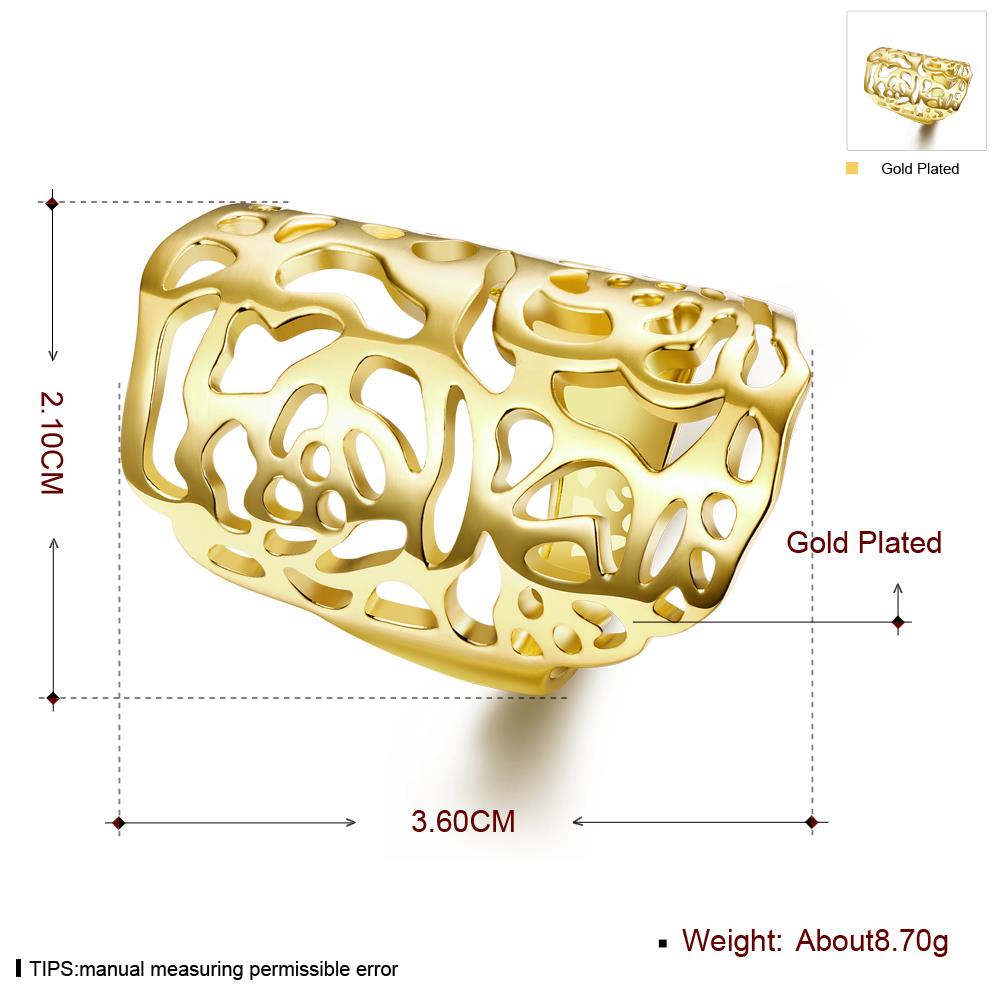 Wholesale Classic 24K Gold Geometric Ring  Hollow Ethnic Wedding Ring Vintage Jewelry TGGPR129 0