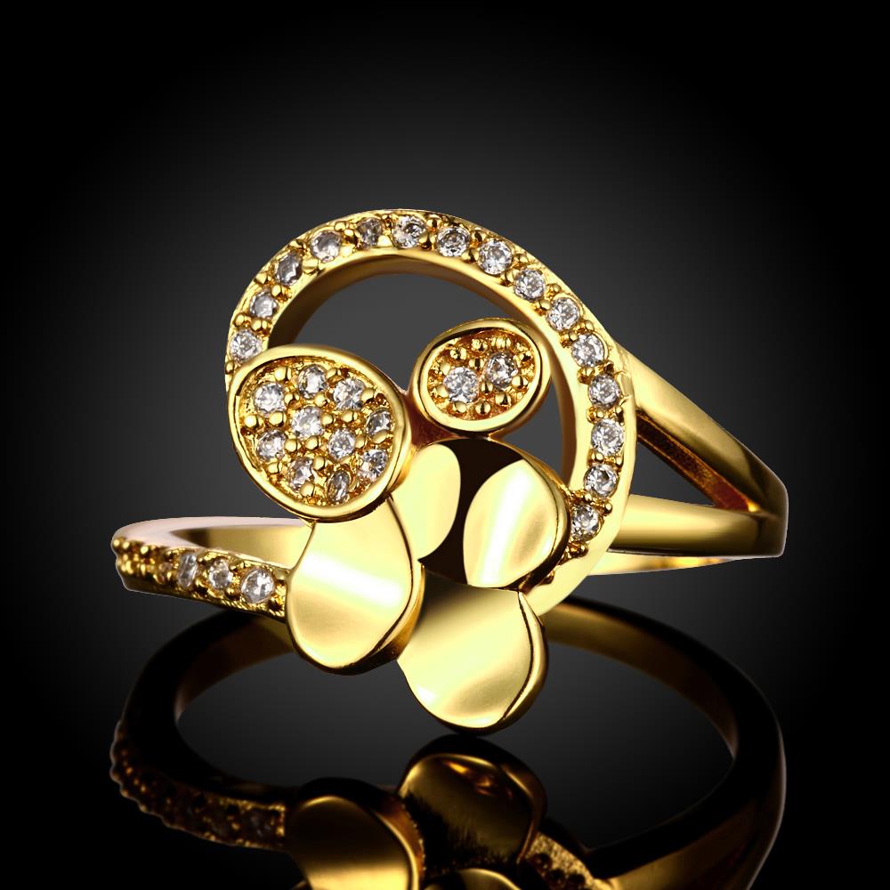 Wholesale Romantic 24K Gold Geometric White CZ Ring Luxury full Diamond Fine Jewelry Wedding Anniversary Party for Girlfriend&Wife Gift TGGPR196 0