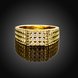 Wholesale Romantic 24K Gold Geometric White CZ Ring Luxury Full Diamond Fine Jewelry Wedding Anniversary Party for Girlfriend&Wife Gift TGGPR150 1 small