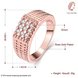 Wholesale Romantic  rose Gold Geometric White CZ Ring Luxury Full Diamond Fine Jewelry Wedding Anniversary Party for Girlfriend&Wife Gift TGGPR155 1 small