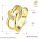 Wholesale New design creative diamond Romantic 24K Gold Geometric White CZ Ring TGGPR161 1 small
