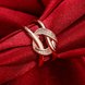 Wholesale New design creative diamond Romantic Rose Gold Geometric White CZ Ring TGGPR166 3 small
