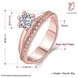 Wholesale New design creative diamond Romantic Rose Gold Round White CZ Ring TGGPR178 0 small