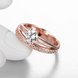 Wholesale New design creative diamond Romantic Rose Gold Round White CZ Ring TGGPR178 3 small