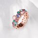 Wholesale Romantic Rose Gold Plant Multicolor Rhinestone Ring  for Women Girls Finger Ring Wedding Band Jewelry TGGPR014 0 small