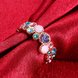 Wholesale Romantic Rose Gold Plant Multicolor Rhinestone Ring  for Women Girls Finger Ring Wedding Band Jewelry TGGPR014 1 small