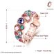 Wholesale Romantic Rose Gold Plant Multicolor Rhinestone Ring  for Women Girls Finger Ring Wedding Band Jewelry TGGPR014 3 small