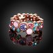 Wholesale Romantic Rose Gold Plant Multicolor Rhinestone Ring  for Women Girls Finger Ring Wedding Band Jewelry TGGPR014 4 small
