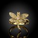 Wholesale Trendy 24K Gold Romantic Beautiful Lovely Dragonfly Insect  White CZ Ring TGGPR020 1 small