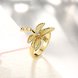 Wholesale Trendy 24K Gold Romantic Beautiful Lovely Dragonfly Insect  White CZ Ring TGGPR020 4 small