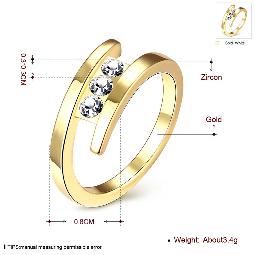 Wholesale Hot Trendy Wedding jewelry Romantic Tin Alloy Geometric White Crystal Ring TGGPR089 4