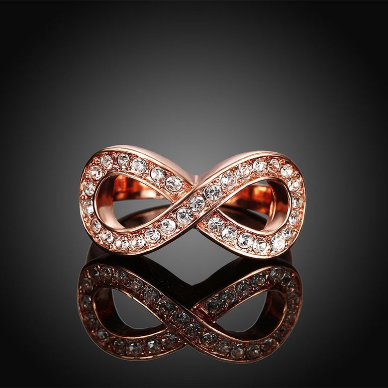 Wholesale Hot sale Jewelry Infinity 8 Symbol Trendy Titanium Geometric White Crystal Ring TGGPR135 1
