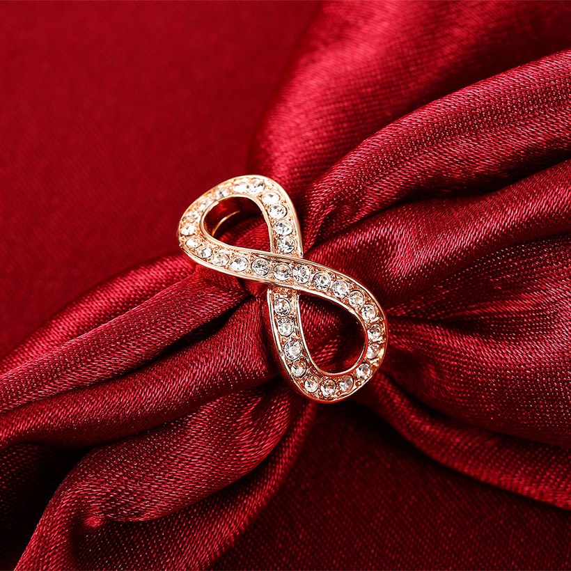 Wholesale Hot sale Jewelry Infinity 8 Symbol Trendy Titanium Geometric White Crystal Ring TGGPR135 3