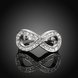 Wholesale Hot sale Jewelry Infinity 8 Symbol Trendy Imitation Rhodium Geometric White Crystal Ring TGGPR140 1 small