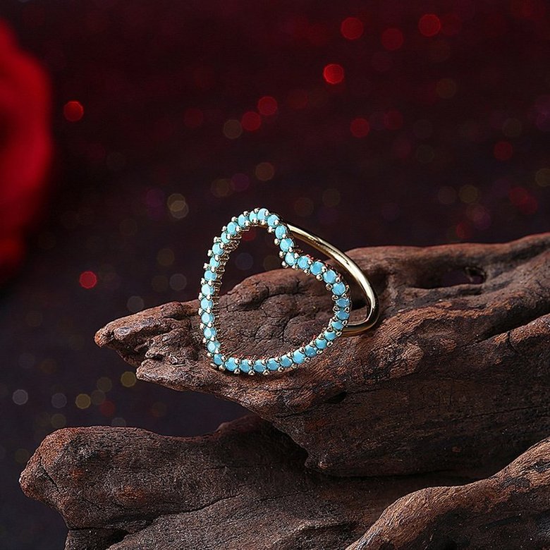 Wholesale Fashion vintage heart shape High Quality Natural Turquoise Rings for Women Trendy Jewelry Gifts TGNSR030 1