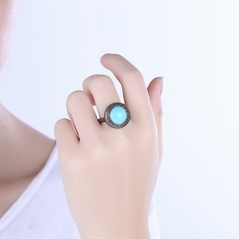 Wholesale Elegant Simple Oval Turquoise Rings for Women Girls Fine Jewelry Anniversary Engagement Party Gift TGNSR036 0