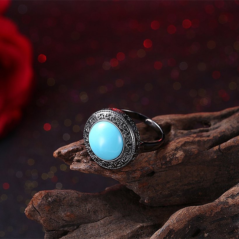 Wholesale Elegant Simple Oval Turquoise Rings for Women Girls Fine Jewelry Anniversary Engagement Party Gift TGNSR036 1