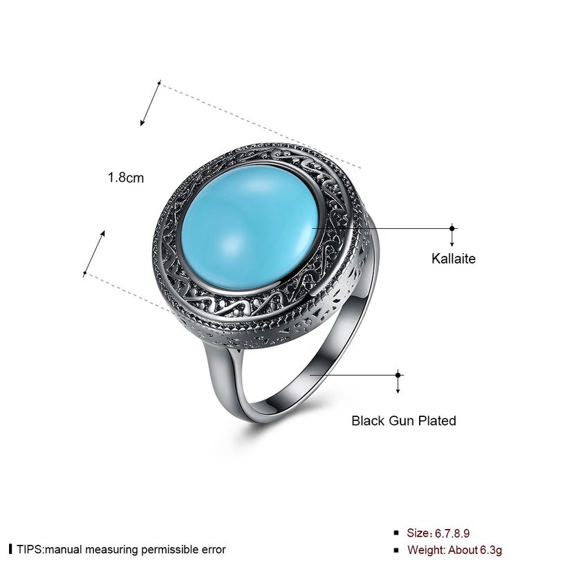 Wholesale Elegant Simple Oval Turquoise Rings for Women Girls Fine Jewelry Anniversary Engagement Party Gift TGNSR036 4