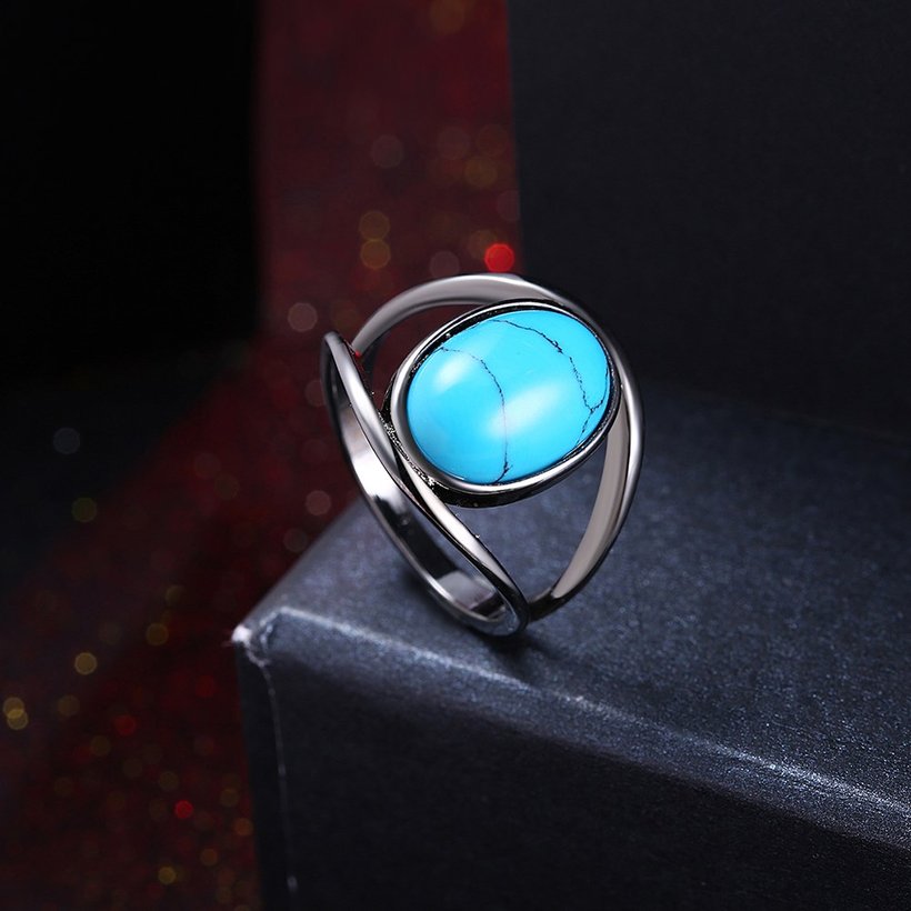 Wholesale Vintage Silver Finger Ring Natural Stone Rings Fine Jewelry for Women Lady Girls Female Party Gift TGNSR039 2