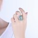 Wholesale Trendy luxury  Bohemian square Natural Stone Kallaite Ring spider silver color for Women Vintage Jewelry for Anniversary Wedding TGNSR040 0 small