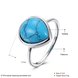 Wholesale Elegant Simple water drop Turquoise Rings for Women Girls Silver color Fine Jewelry Anniversary Engagement Party Gift TGNSR005 3 small