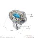 Wholesale Trendy luxury  Bohemian oval Natural Stone Kallaite Ring Silver Rings for Women Vintage Jewelry for Anniversary Wedding  TGNSR007 3 small