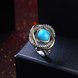 Wholesale Vintage Trendy big square shape Turquoises Rings for Women Gifts Party Wedding Jewelry TGNSR011 1 small