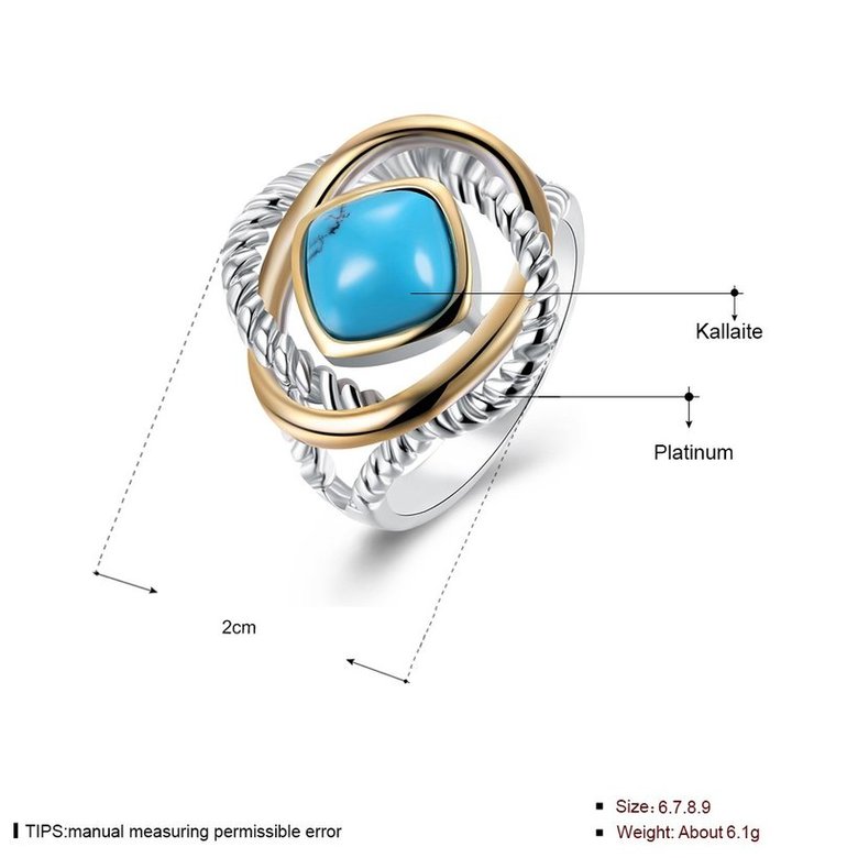 Wholesale Vintage Trendy big square shape Turquoises Rings for Women Gifts Party Wedding Jewelry TGNSR011 3