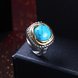 Wholesale Vintage Trendy big square shape Turquoises Rings for Women Gifts Party Wedding Jewelry TGNSR013 1 small
