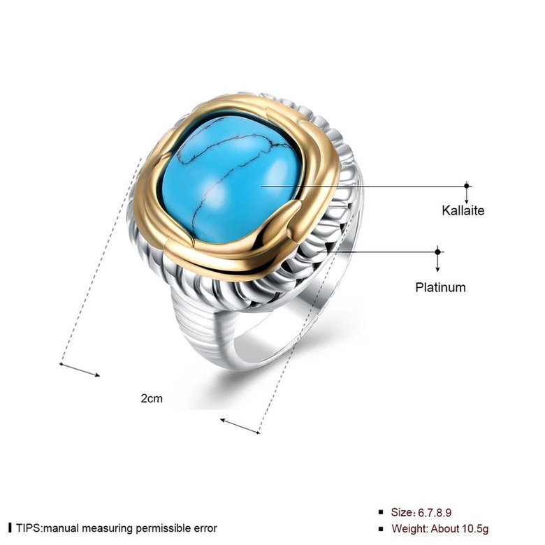 Wholesale Vintage Trendy big square shape Turquoises Rings for Women Gifts Party Wedding Jewelry TGNSR013 3
