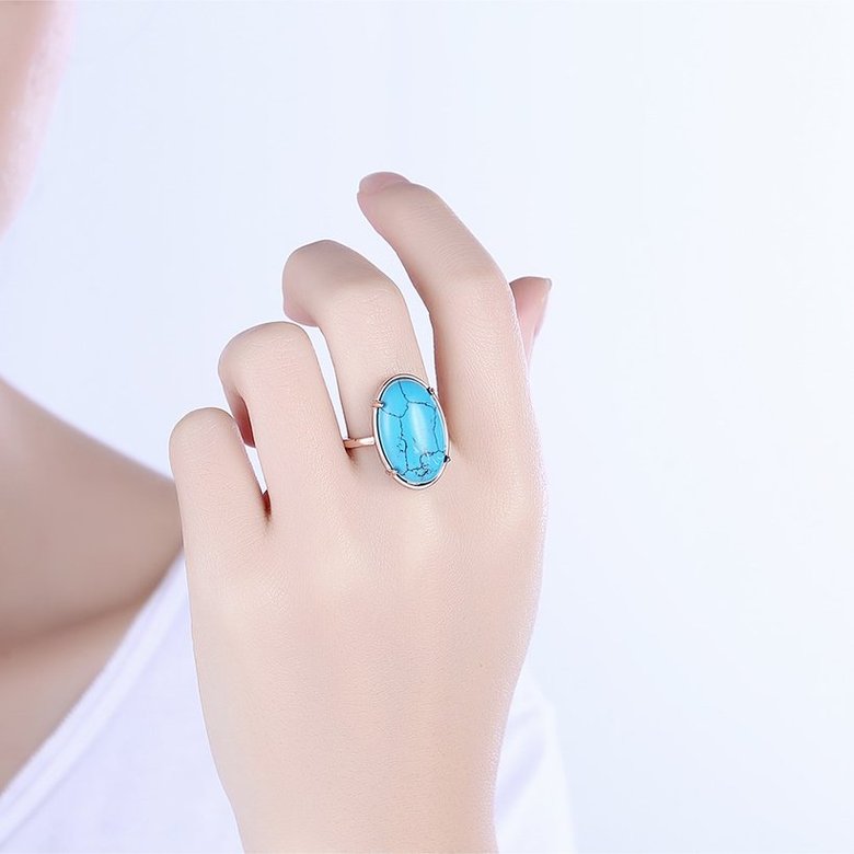 Wholesale jewelry from China Charms Natural Turquoise Rings rose gold Women's Vintage Anniversary Party Gifts TGNSR017 0