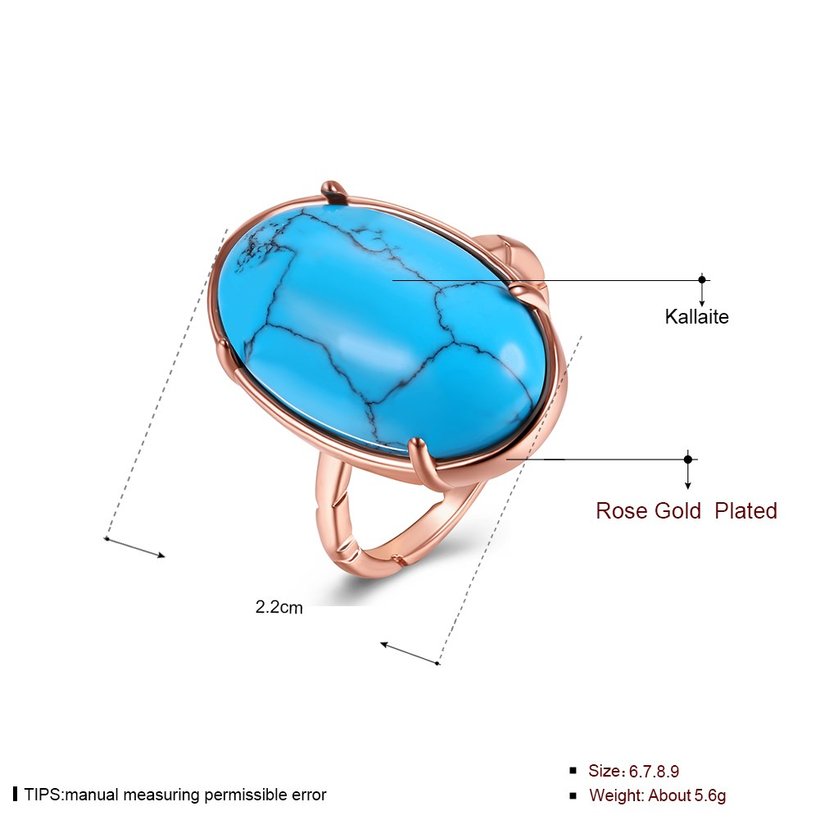 Wholesale jewelry from China Charms Natural Turquoise Rings rose gold Women's Vintage Anniversary Party Gifts TGNSR017 3