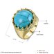 Wholesale Vintage gold Wide Big round Natural Turquoises Rings For women Bohemian Boho Jewelry goldfriend Gifts TGNSR024 4 small