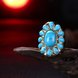 Wholesale Vintage 18K gold Wide Big Natural Turquoises Rings For women Bohemian Boho Jewelry goldfriend Gifts TGNSR025 3 small
