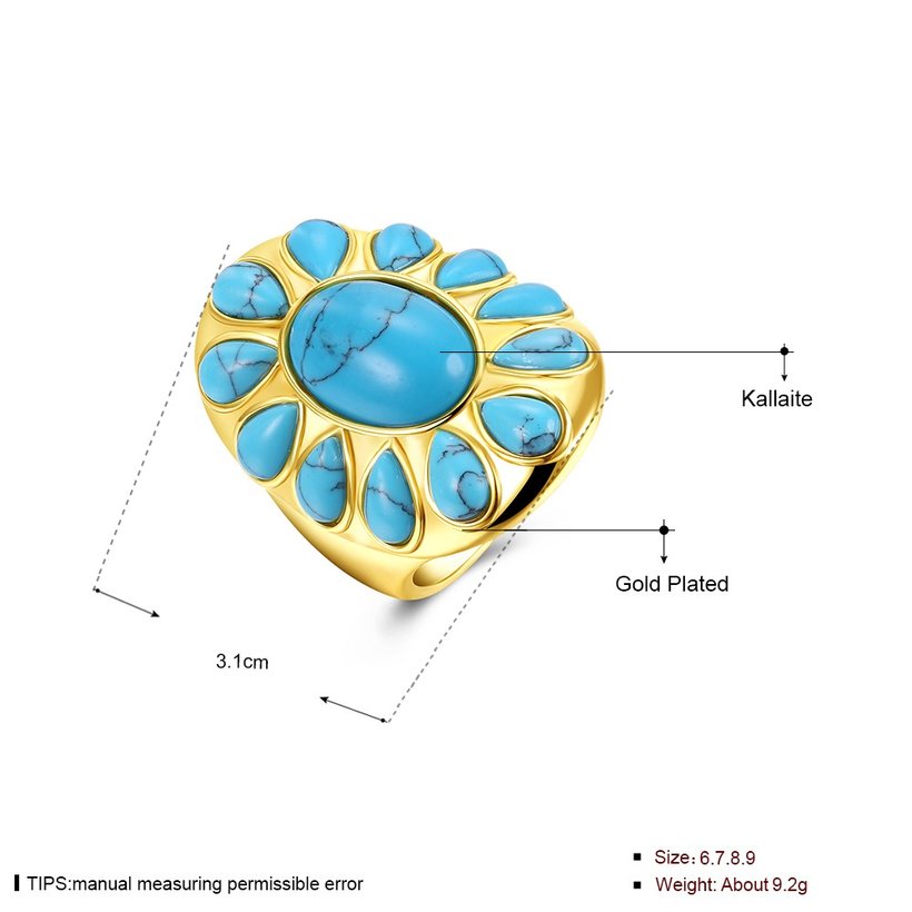 Wholesale Vintage 18K gold Wide Big Natural Turquoises Rings For women Bohemian Boho Jewelry goldfriend Gifts TGNSR025 4