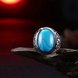 Wholesale Fashion Oval High Quality Natural Turquoise Rings for Women Silver color hollow heart shape Trendy Jewelry Gifts TGNSR026 3 small