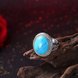 Wholesale Fashion Oval High Quality Natural Turquoise Rings for Women Silver color Trendy Jewelry  Gifts TGNSR027 1 small