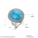 Wholesale Fashion Oval High Quality Natural Turquoise Rings for Women Silver color Trendy Jewelry  Gifts TGNSR027 4 small