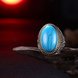 Wholesale Fashion Oval High Quality Natural Turquoise Rings for Women Silver color Trendy Jewelry  Gifts TGNSR028 3 small