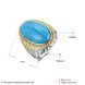 Wholesale Fashion Oval High Quality Natural Turquoise Rings for Women Silver color Trendy Jewelry  Gifts TGNSR028 4 small