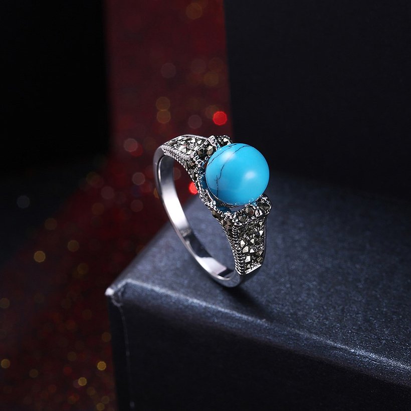 Wholesale Vintage Silver Finger Ring Natural Stone Rings Fine Jewelry for Women Lady Girls Female Party Gift TGNSR029 2