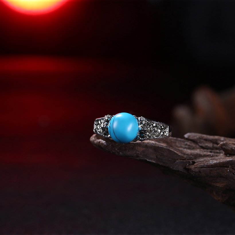 Wholesale Vintage Silver Finger Ring Natural Stone Rings Fine Jewelry for Women Lady Girls Female Party Gift TGNSR029 3