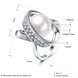 Wholesale Romantic Platinum Round White pearl zircon Ring Beautiful Shinning Party weddingJewelry TGPR016 1 small